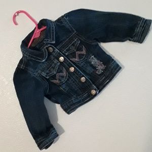 HTF Infant wrangler denim jean jacket size 0-3 m
